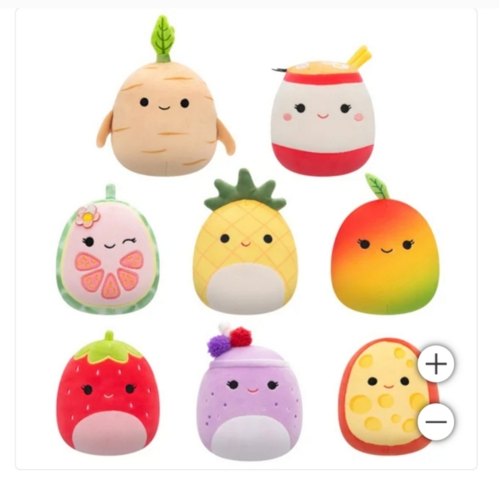 Squishmallows Official Kellytoy Box Set of 8 5 inch Food squishma…